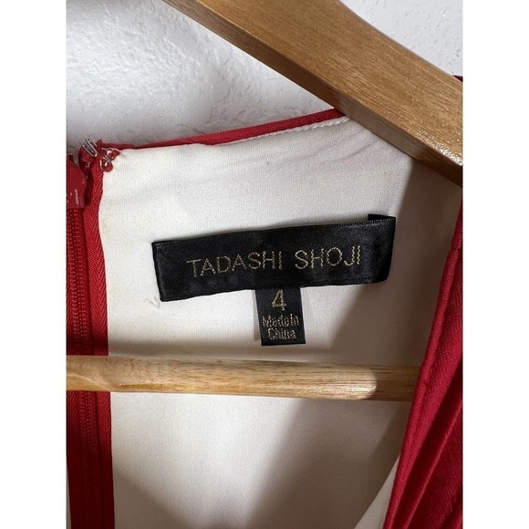 Tadashi Shoji Lace Overlay Sheath Dress 4 Womens Fully Lined Back Zipper - Picture 3 of 6